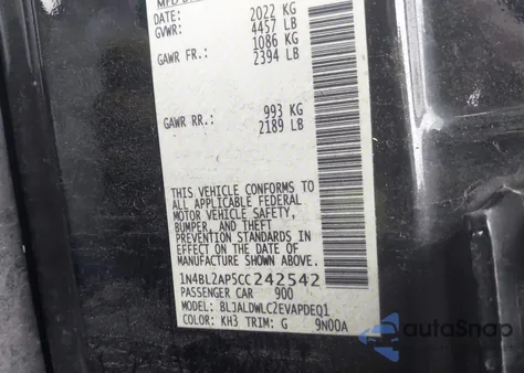 2012 Nissan Altima 3.5 Sr from USA, damaged, VIN 1N4BL2AP5CC242542